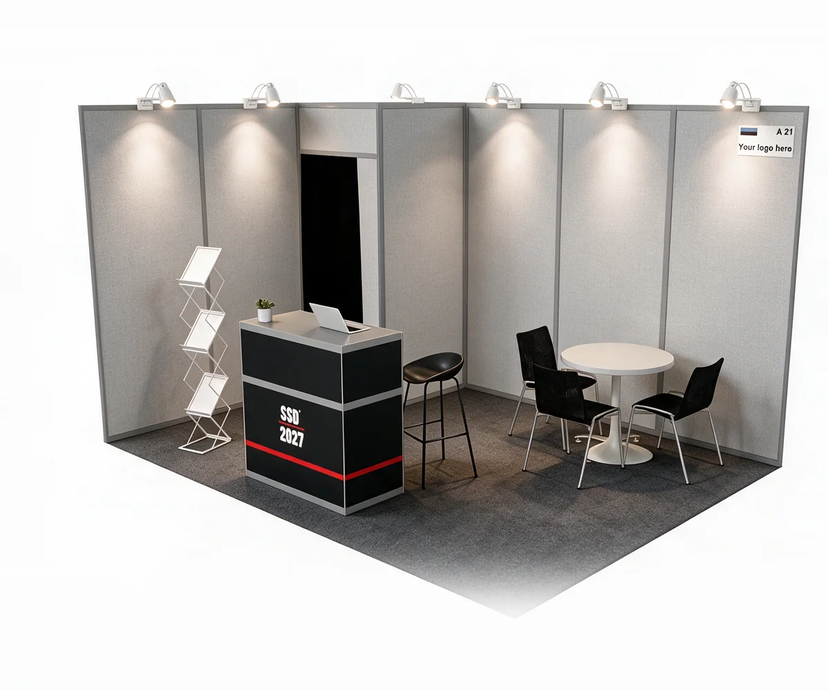 12 m&sup2; Essential booth design, SSD 2027