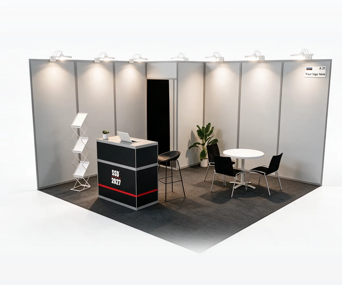 16 m&sup2; Essential booth design, SSD 2027
