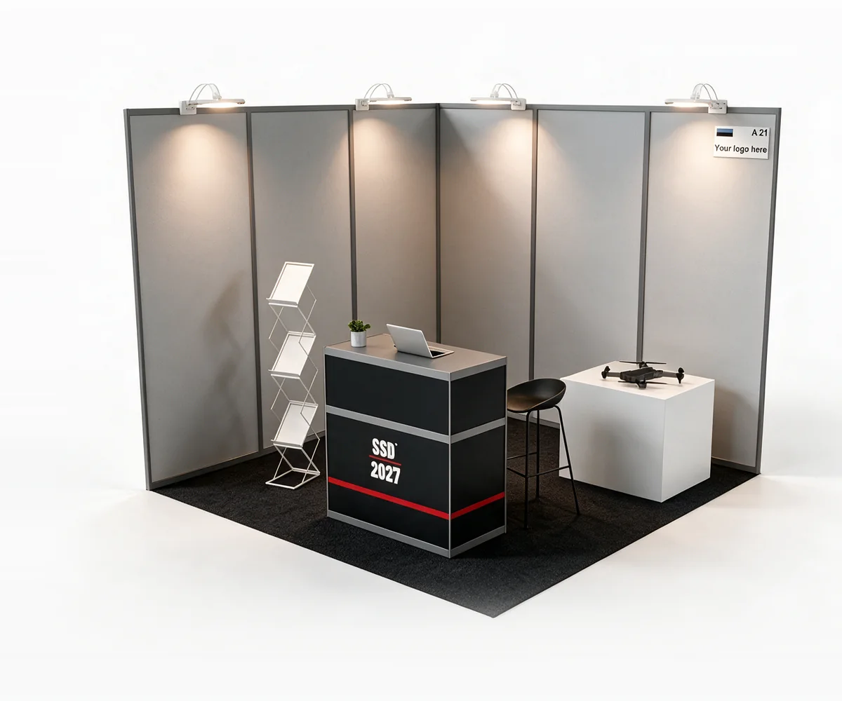9 m&sup2; Essential booth design, SSD 2027