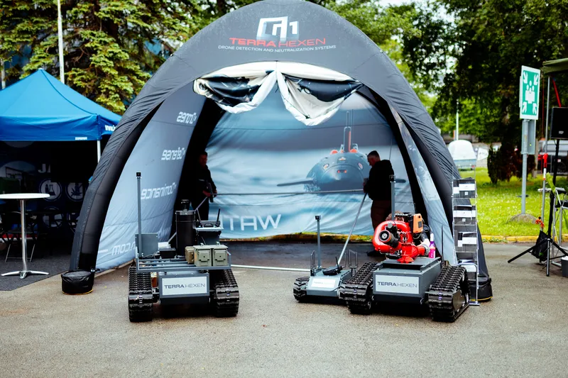 Terra Hexer rescue robots outdoor display